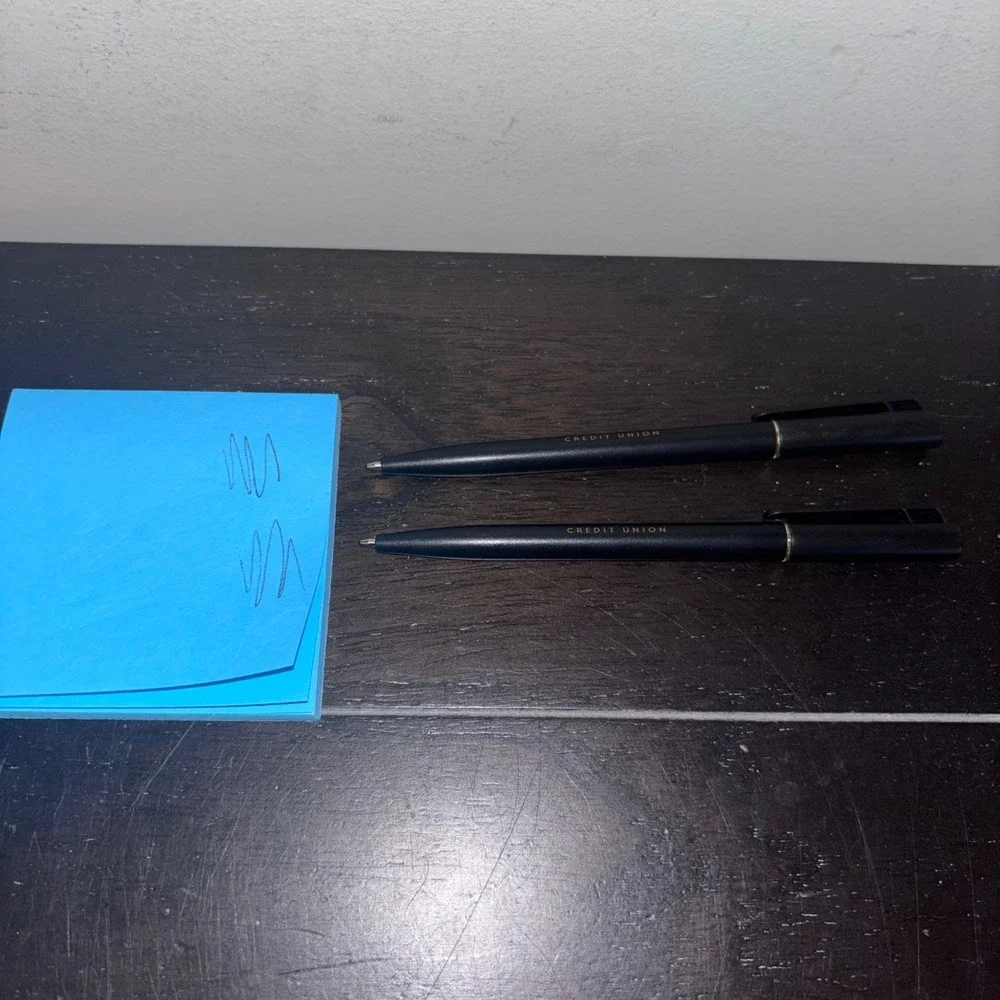 Adventure Credit Union‎ | Two Black, One Blue Ballpoint Pens | Lot of 3 | Works